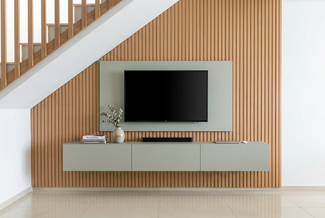 MÃ³vel ripado minimalista para otimizaÃ§Ã£o de espaÃ§o sob medida - Planned